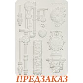 Силиконовая форма для моделирования Stamperia KACMA608 "Часы и трубы", А5